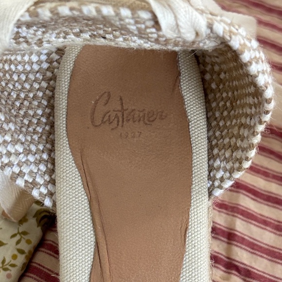Castaner Cream Espadrille Wedges with Ankle Ties - Picture 3 of 8